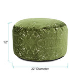 Round Foot Pouf Pisani Emerald