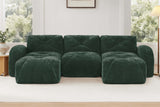 MYLO 110" 3-Seater Sofa with 2 Ottomans