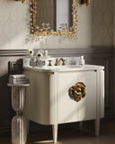 Forget-Me-Not Gold Rectangular Mirror