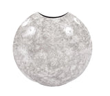 Round Gray Marbled Iron Disc Vase- Large