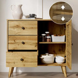 Wholesale Storage Cabinet with a Basket Weave Wooden Door & 3 Drawers
