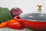 Chasseur French Enameled Cast Iron Wok with Glass Lid