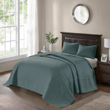 3 Piece Reversible Cottage Bedspread Set, Balsam Green