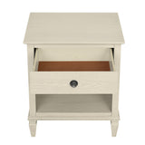 European Country Style Farmhouse Classic Nightstand, Cream