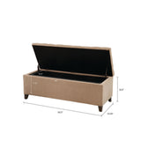 Button Tufted Upholstered Storage Bench, Sand Taupe *
