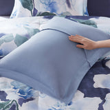 7-Piece Modern Farmhouse Comforter Set, Blue