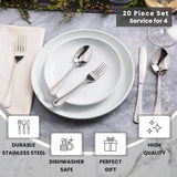 SilverNest 20-Piece Beaded Silverware Set