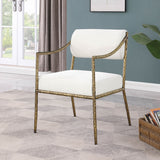 Bastille - Upholstered Dining Arm Chair (Set of 2) - Brass Frame