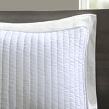 White Solid Farmhouse Reversible Quilt Set