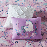 Unicorn 5PC Comforter or Duvet Cover or Coverlet Set, Pink
