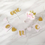 Gold Glitter 1st Birthday Décor Kit for Baby Girl