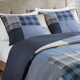 Modern Farmhouse Patchwork Quilt Mini Set, Blue