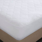 Cotton Percale Quilted Mattress Pad, White