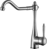 ANZZI Patriarch Elegant Kitchen Faucet, Single Handle Control, High-Arc Spout (8.27" H), WaterSense Certified, Rhino Alloy Solid Brass, Various Finishes