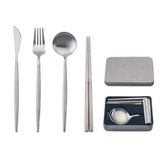 Pocket Portable Stainless Steel Spoon Set With Case