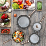 Moss & Stone 6-Piece Dark Grey Nonstick Cookware Set