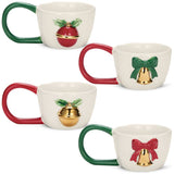 Kook Christmas Ceramic Mugs with Gold Design, 10 oz