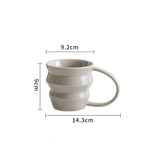 Big Handle Solid Color Ceramic Coffee Mug