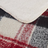 Wholesale Plaid Faux Mohair Sherpa Throw Blanket 50x60", Red