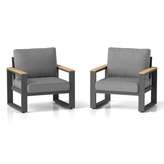 Outdoor Patio Chairs Set of 2, Aluminum Patio Chairs