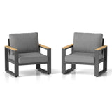 Outdoor Patio Chairs Set of 2, Aluminum Patio Chairs
