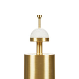 Textured Ceramic Table Lamp with Dome Glass Shade, Gold