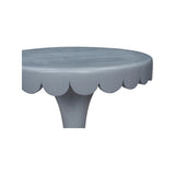 Scalloped Round Drink Table Light Blue