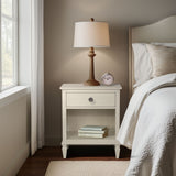 European Country Style Farmhouse Classic Nightstand, Cream