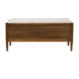 Accent Bench with Storage and Upholstered Cushion, Walnut