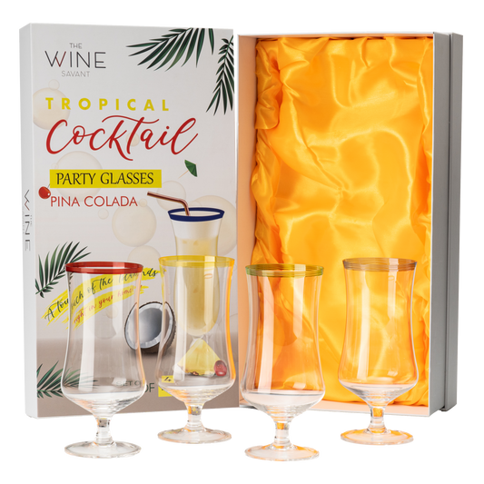 Set of 4 Pina Colada Hurricane Glasses 14oz