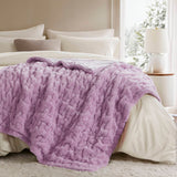 Soft Ruched 50x60" Throw Blanket, Purple