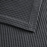 Soft Cotton Waffle Weave Blanket, Dark Grey