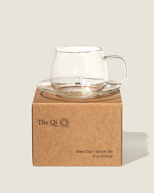 Borosilicate Glass Cup & Saucer Set, 11 oz