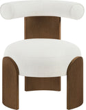 Calder - Linen Textured Fabric Upholstered Accent Chair - Painted Brown Base