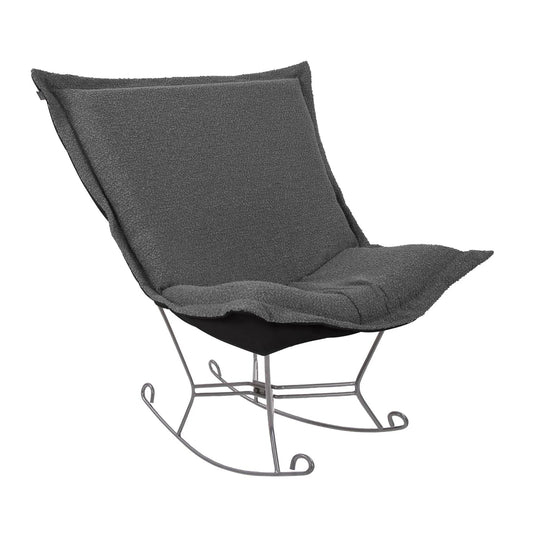 Scroll Puff Rocker Titanium- Barbet Charcoal/Black