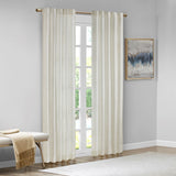 Metallic Printed Poly Velvet Window Panel Pair, White/Gold