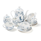 Blue Stallion 11-Piece New Bone China Tea Set