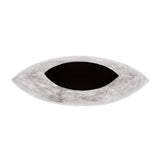 Round Gray Marbled Iron Disc Vase- Large