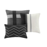 Palizzate Suede 7PC Comforter/6PC Duvet Cover Set, Black
