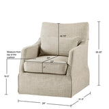 Skirted Swivel Accent Chair Mid-Century Armchair , Beige *