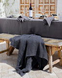 Dark gray waffle throw blanket