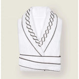 Chain Embroidered Cotton Bath Robe