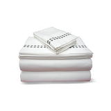400TC Sateen Solid Cotton Dot Embroidered Sheet Set
