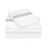 400TC Triple Embroidery Sateen Stripe Cotton Sheet Set