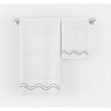 Double Wavy Embroidered Cotton Bath Towels (Set of 2)