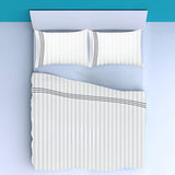400TC Triple Embroidery Sateen Stripe Cotton Sheet Set