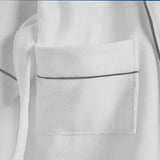 Shawl Collar Cotton Bath Robe with Border Embroidery