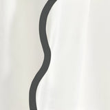 400TC Applique Scalloped Embroidery Cotton Curtain (Set Of 2)