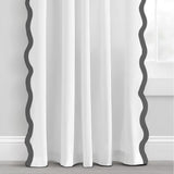 400TC Applique Scalloped Embroidery Cotton Curtain (Set Of 2)