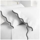 400TC Applique Scalloped Embroidery Cotton Pillowcases (Set Of 2)